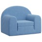 vidaXL Sofá cama infantil felpa suave azul vidaXL Sofá cama infantil felpa suave azul