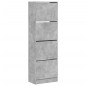 vidaXL Mueble zapatero 4 cajones abatibles gris hormigón 60x34x187,5cm vidaXL Mueble zapatero 4 cajones abatibles gris hormigón 60x34x187,5cm