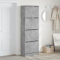 vidaXL Mueble zapatero 4 cajones abatibles gris hormigón 60x34x187,5cm vidaXL Mueble zapatero 4 cajones abatibles gris hormigón 60x34x187,5cm