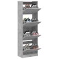 vidaXL Mueble zapatero 4 cajones abatibles gris hormigón 60x34x187,5cm vidaXL Mueble zapatero 4 cajones abatibles gris hormigón 60x34x187,5cm