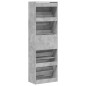 vidaXL Mueble zapatero 4 cajones abatibles gris hormigón 60x34x187,5cm vidaXL Mueble zapatero 4 cajones abatibles gris hormigón 60x34x187,5cm