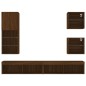 vidaXL Muebles TV pared con LED 5 pzas madera ingeniería marrón roble vidaXL Muebles TV pared con LED 5 pzas madera ingeniería marrón roble
