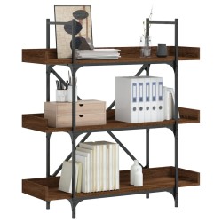 vidaXL Librería 3 estantes madera ingeniería marrón 100x33x108,5 cm
