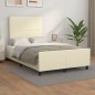 vidaXL Estructura de cama con cabecero cuero sintético crema 120x200cm
