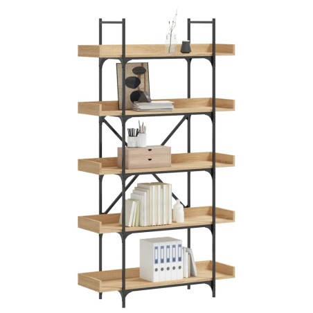 vidaXL Librería 5 estantes madera de ingeniería roble 100x33x180,5 cm