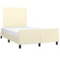 vidaXL Estructura de cama con cabecero cuero sintético crema 120x200cm