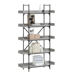 vidaXL Librería 5 estantes madera gris Sonoma 100x33x180,5 cm