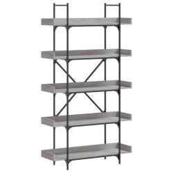 vidaXL Librería 5 estantes madera gris Sonoma 100x33x180,5 cm
