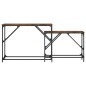 vidaXL Mesas consola apilables 2 pzas madera ingeniería roble ahumado vidaXL Mesas consola apilables 2 pzas madera ingeniería roble ahumado