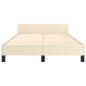 vidaXL Estructura de cama con cabecero cuero sintético crema 120x200cm