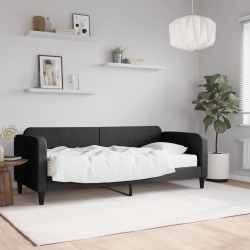 vidaXL Sofá cama con colchón tela negro 80x200 cm