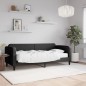 vidaXL Sofá cama con colchón tela negro 80x200 cm