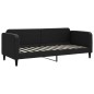 vidaXL Sofá cama con colchón tela negro 80x200 cm