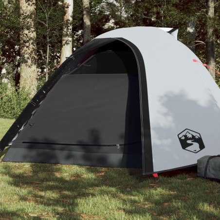 vidaXL Tienda de campaña 4 personas tafetán 185T blanco 267x272x145 cm