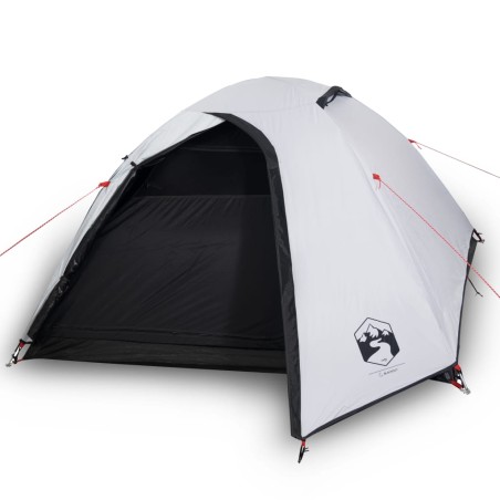 vidaXL Tienda de campaña 4 personas tafetán 185T blanco 267x272x145 cm