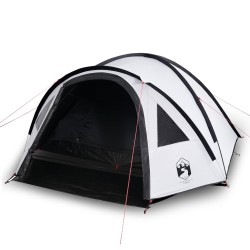 vidaXL Tienda de campaña 4 personas tafetán 185T blanco 300x250x132 cm