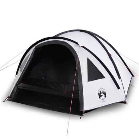 vidaXL Tienda de campaña 4 personas tafetán 185T blanco 300x250x132 cm