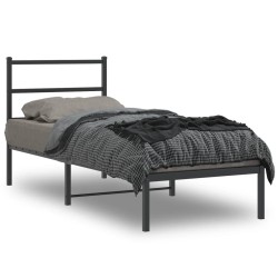 vidaXL Estructura de cama con cabecero metal negro 80x200 cm