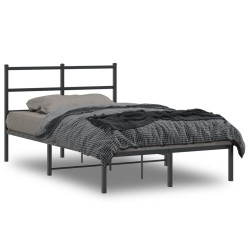vidaXL Estructura de cama con cabecero metal negro 120x200 cm