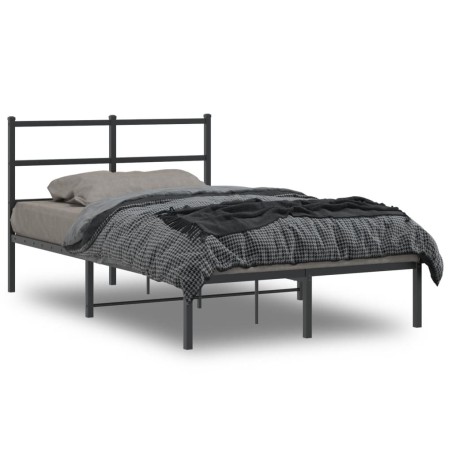 vidaXL Estructura de cama con cabecero metal negro 120x200 cm