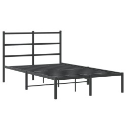 vidaXL Estructura de cama con cabecero metal negro 120x200 cm