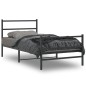 vidaXL Estructura de cama con cabecero y estribo metal negro 100x190cm vidaXL Estructura de cama con cabecero y estribo metal negro 100x190cm