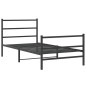 vidaXL Estructura de cama con cabecero y estribo metal negro 100x190cm vidaXL Estructura de cama con cabecero y estribo metal negro 100x190cm