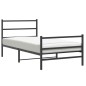 vidaXL Estructura de cama con cabecero y estribo metal negro 100x190cm vidaXL Estructura de cama con cabecero y estribo metal negro 100x190cm