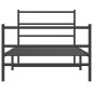 vidaXL Estructura de cama con cabecero y estribo metal negro 100x190cm vidaXL Estructura de cama con cabecero y estribo metal negro 100x190cm