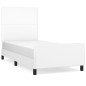 vidaXL Estructura de cama con cabecero cuero sintético blanco 90x190cm vidaXL Estructura de cama con cabecero cuero sintético blanco 90x190cm