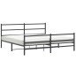 vidaXL Estructura de cama con cabecero y estribo metal negro 193x203cm vidaXL Estructura de cama con cabecero y estribo metal negro 193x203cm