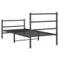 vidaXL Estructura de cama con cabecero y estribo metal negro 90x190 cm