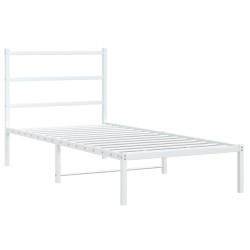 vidaXL Estructura de cama de metal con cabecero blanco 90x190 cm