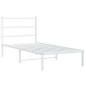 vidaXL Estructura de cama de metal con cabecero blanco 90x190 cm vidaXL Estructura de cama de metal con cabecero blanco 90x190 cm
