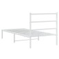 vidaXL Estructura de cama de metal con cabecero blanco 90x190 cm vidaXL Estructura de cama de metal con cabecero blanco 90x190 cm