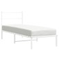 vidaXL Estructura de cama de metal con cabecero blanco 75x190 cm vidaXL Estructura de cama de metal con cabecero blanco 75x190 cm