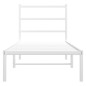 vidaXL Estructura de cama de metal con cabecero blanco 75x190 cm vidaXL Estructura de cama de metal con cabecero blanco 75x190 cm