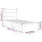 vidaXL Estructura de cama de metal con cabecero blanco 75x190 cm vidaXL Estructura de cama de metal con cabecero blanco 75x190 cm