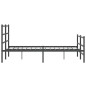 vidaXL Estructura de cama con cabecero y estribo metal negro 135x190cm