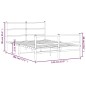 vidaXL Estructura de cama con cabecero y estribo metal negro 135x190cm