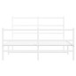vidaXL Estructura cama metal con cabecero y estribo blanco 135x190 cm vidaXL Estructura cama metal con cabecero y estribo blanco 135x190 cm