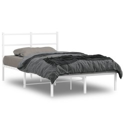 vidaXL Estructura de cama de metal con cabecero blanca 120x200 cm