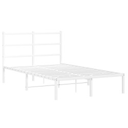 vidaXL Estructura de cama de metal con cabecero blanca 120x200 cm