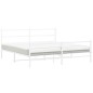 vidaXL Estructura cama metal con cabecero y estribo blanco 193x203 cm vidaXL Estructura cama metal con cabecero y estribo blanco 193x203 cm