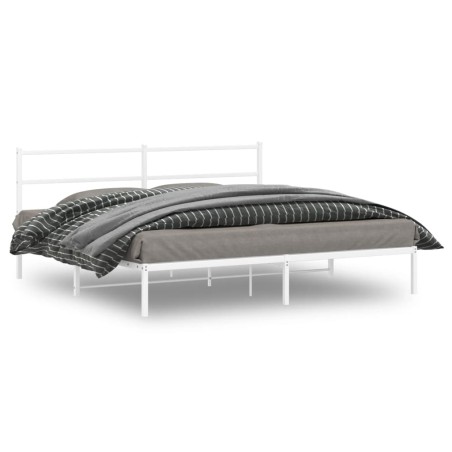 vidaXL Estructura de cama de metal con cabecero blanco 183x213 cm