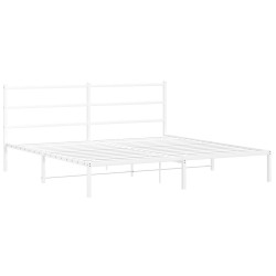 vidaXL Estructura de cama de metal con cabecero blanco 183x213 cm