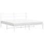 vidaXL Estructura de cama de metal con cabecero blanco 183x213 cm vidaXL Estructura de cama de metal con cabecero blanco 183x213 cm
