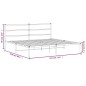 vidaXL Estructura de cama de metal con cabecero blanco 183x213 cm vidaXL Estructura de cama de metal con cabecero blanco 183x213 cm