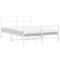 vidaXL Estructura cama metal con cabecero y estribo blanco 140x200 cm vidaXL Estructura cama metal con cabecero y estribo blanco 140x200 cm