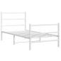 vidaXL Estructura cama metal con cabecero y estribo blanco 90x200 cm vidaXL Estructura cama metal con cabecero y estribo blanco 90x200 cm